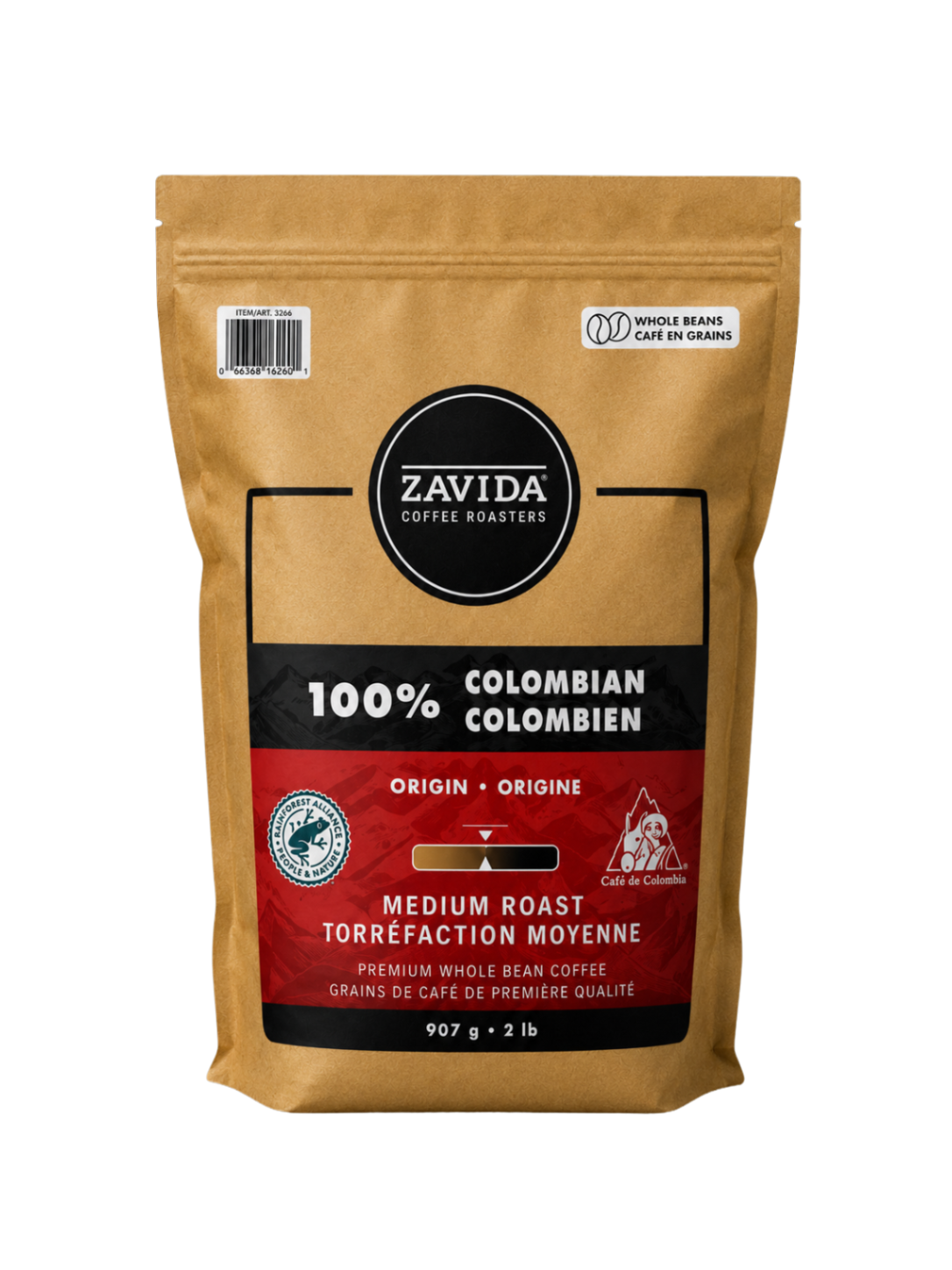 Zavida 100% Colombian Coffee - Whole Beans - 907g