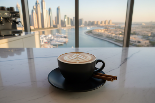 Flavoured coffee latte art at home, Dubai UAE