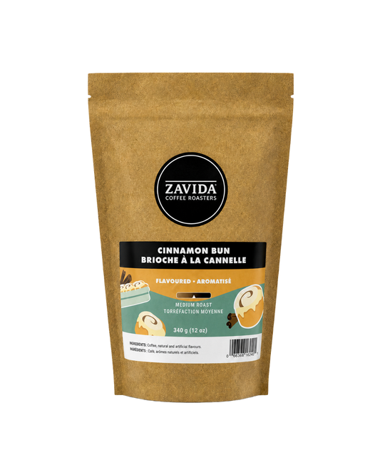 Zavida Coffee Roasters cinnamon bun flavored coffee